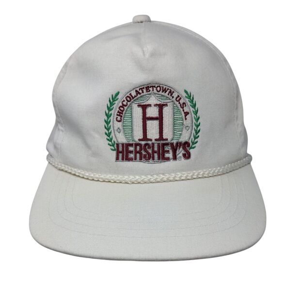 Hershey's Chocolatetown USA Snapback Rope Hat White OSFA Adjustable - Picture 1 of 9
